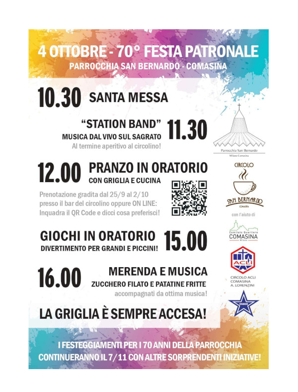 4 ottobre 2026 - 70° Festa patronale