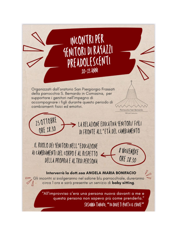 Incontri per genitori di preadolescenti