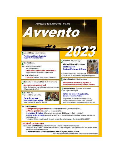 Avvento 2023 - Incontri