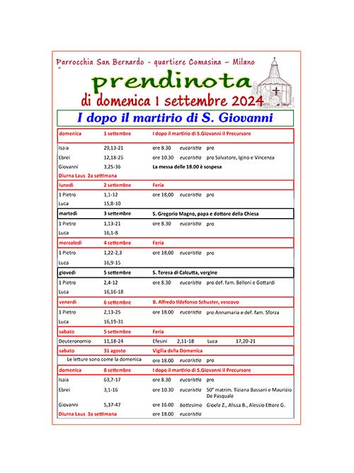 30 - Prendinota 1 settembre 2024