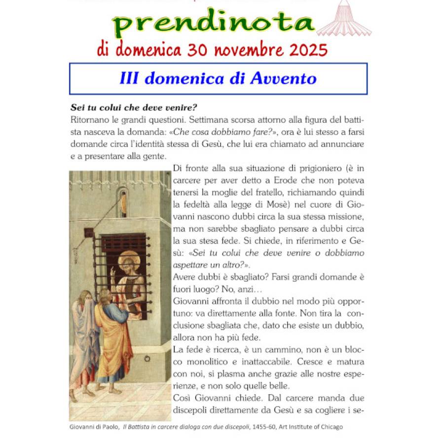 43 - Prendinota 30 novembre 2025