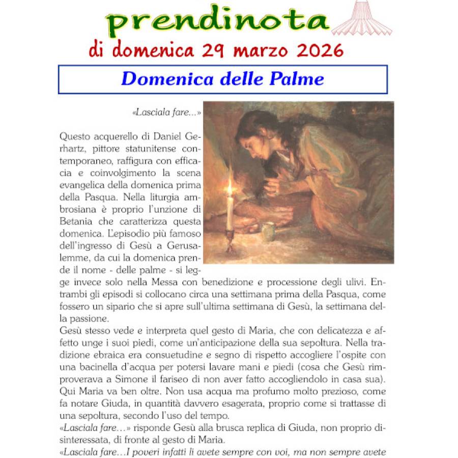 13 - Prendinota 29 marzo 2026