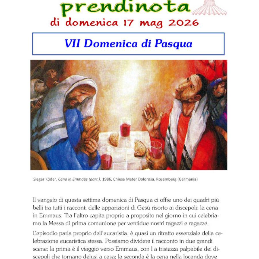 20 - Prendinota 17 maggio 2026