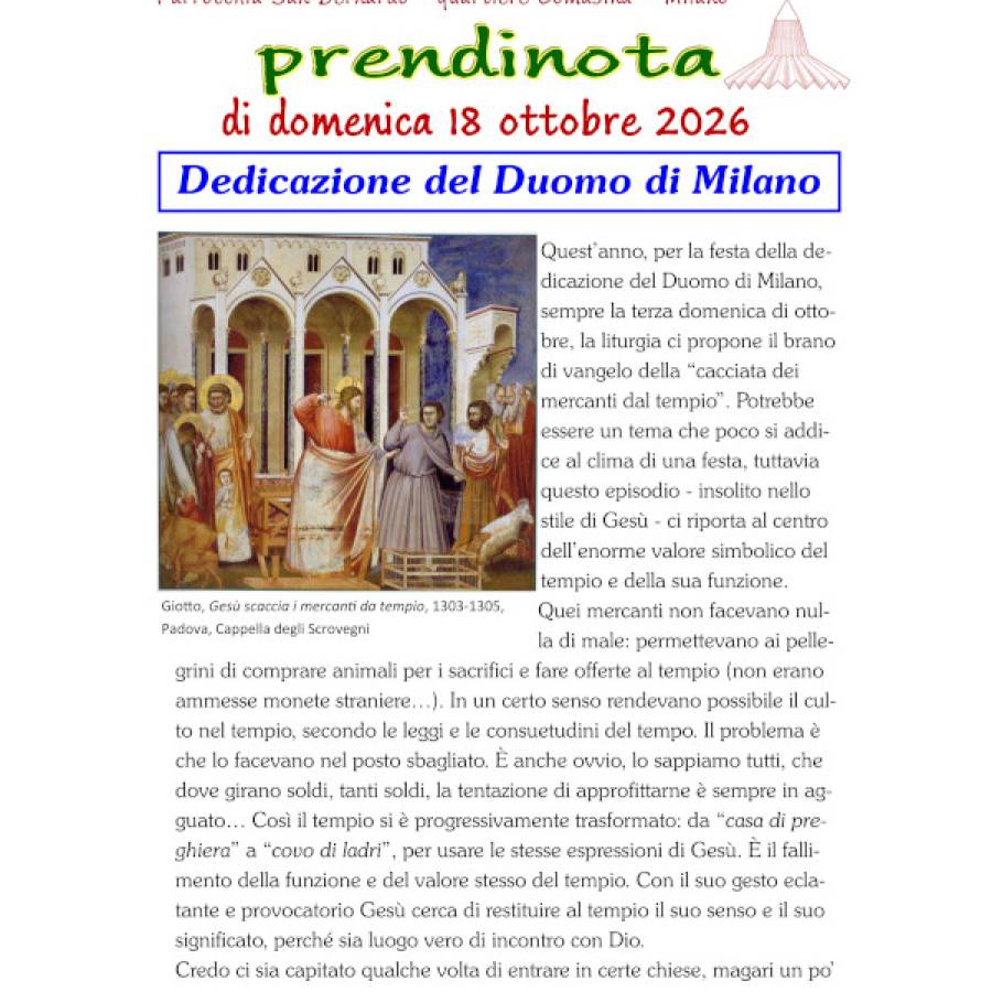36 - Prendinota 18 ottobre 2026